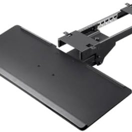 Monoprice Adjustable Ergonomic Keyboard Tray – With a 26.4 x 10in Full Size Platform, Extends Min 18.2in / Max 30.8in, Black - Workstream Collection