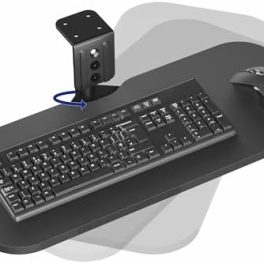 VIVO Under Desk Rotating 23 x 10 inch Computer Keyboard and Mouse Tray, Swiveling Platform, Ergonomic Typing, Black, MOUNT-KB01B